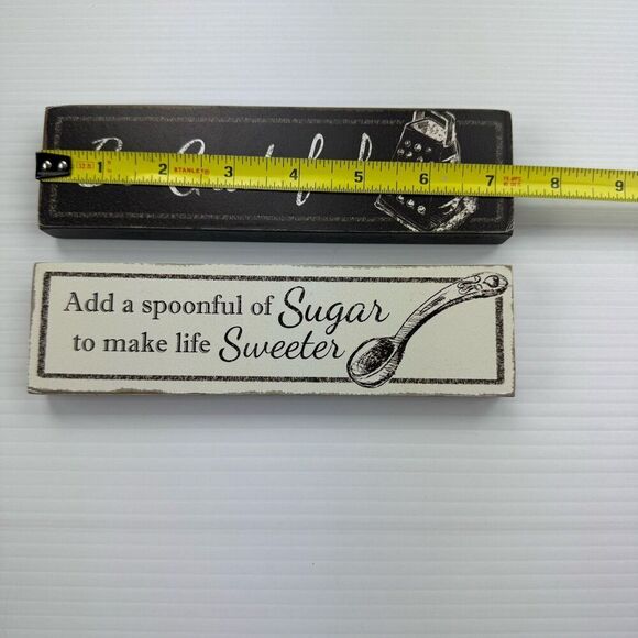 Kitchen Sign Set Be Grateful & Spoonful Of Sugar Shelf Tiered Tray Signs - Picture 6 of 7